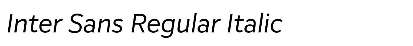 Inter Sans Regular Italic